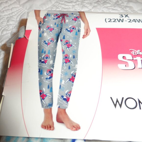 Womens 3X (22w-24w) Disney Winter Stitch Sleep Jogger Pants - Picture 5 of 6